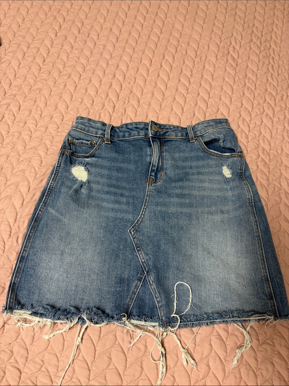 Old Navy Blue Distressed Denim Mini Skirt